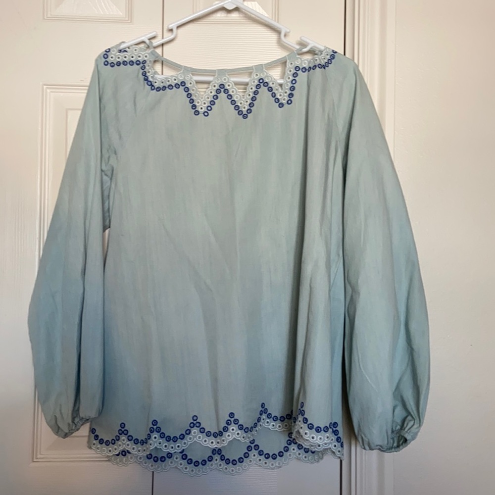 Blue long Sleeved Blouse